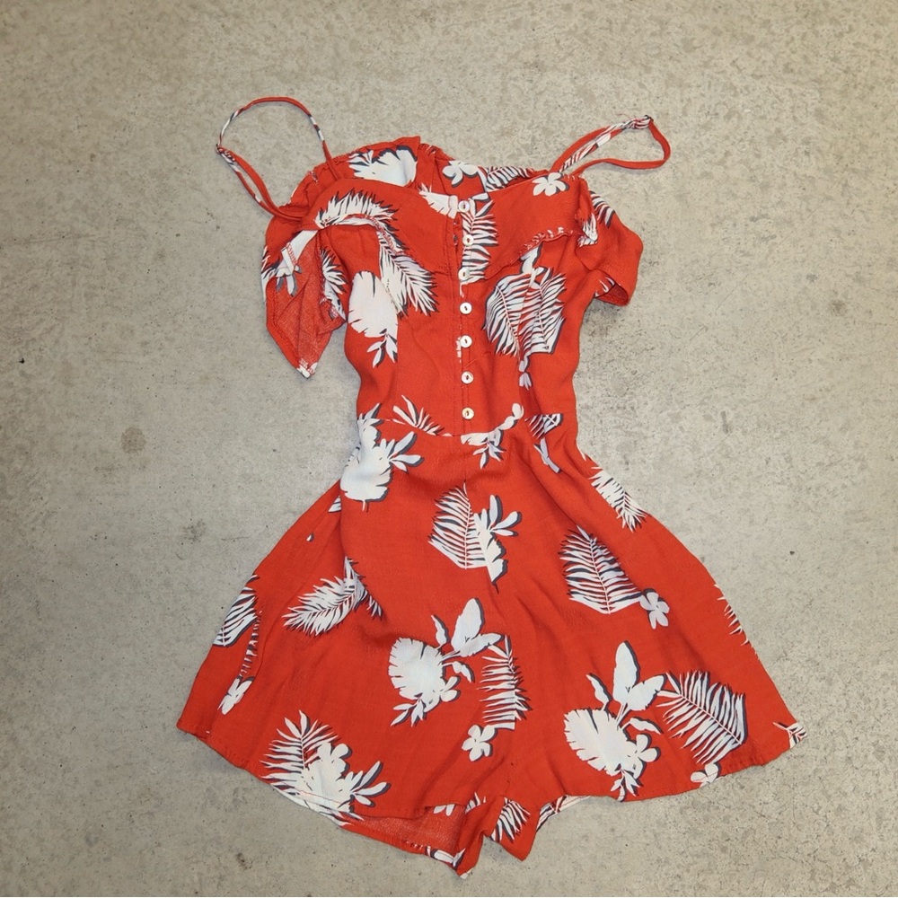 Small Red&White Hawaiian Romper